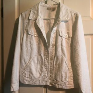 White casual denim like jacket
